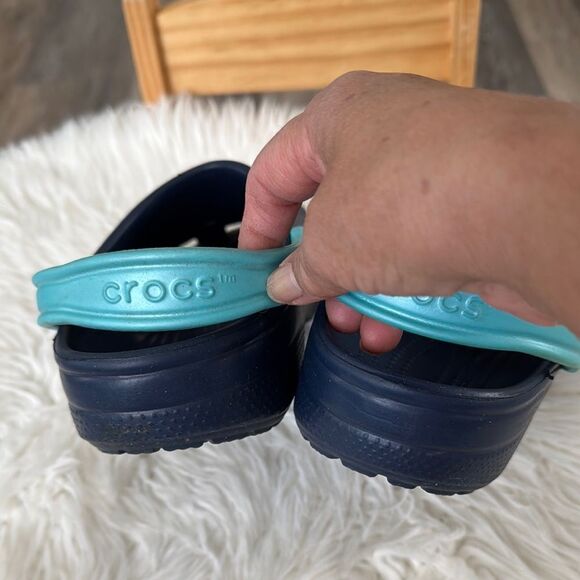 CROCS Navy Blue Clogs Size 8-9M - Picture 3 of 8